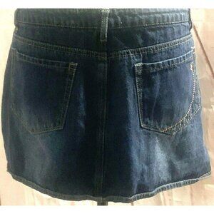 Selena Gomez Dream Out Loud Distressed Mini Jean Skirt Juniors Size 13 Blue